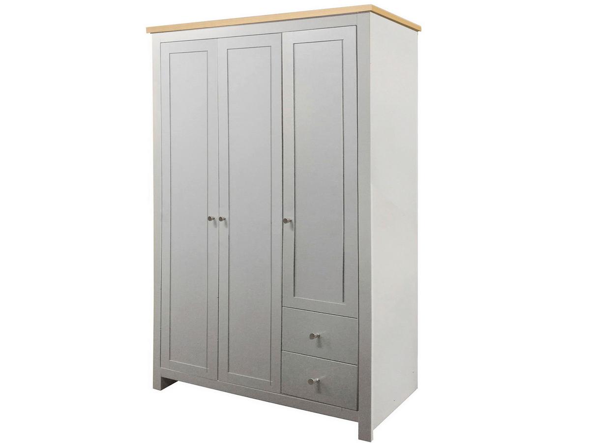 Gaderobenschrank Emerald Grau Eiche Dekor B: 112 Cm - Eichefarben/Grau, Design, Holzwerkstoff (112/180/52cm) - MID.YOU