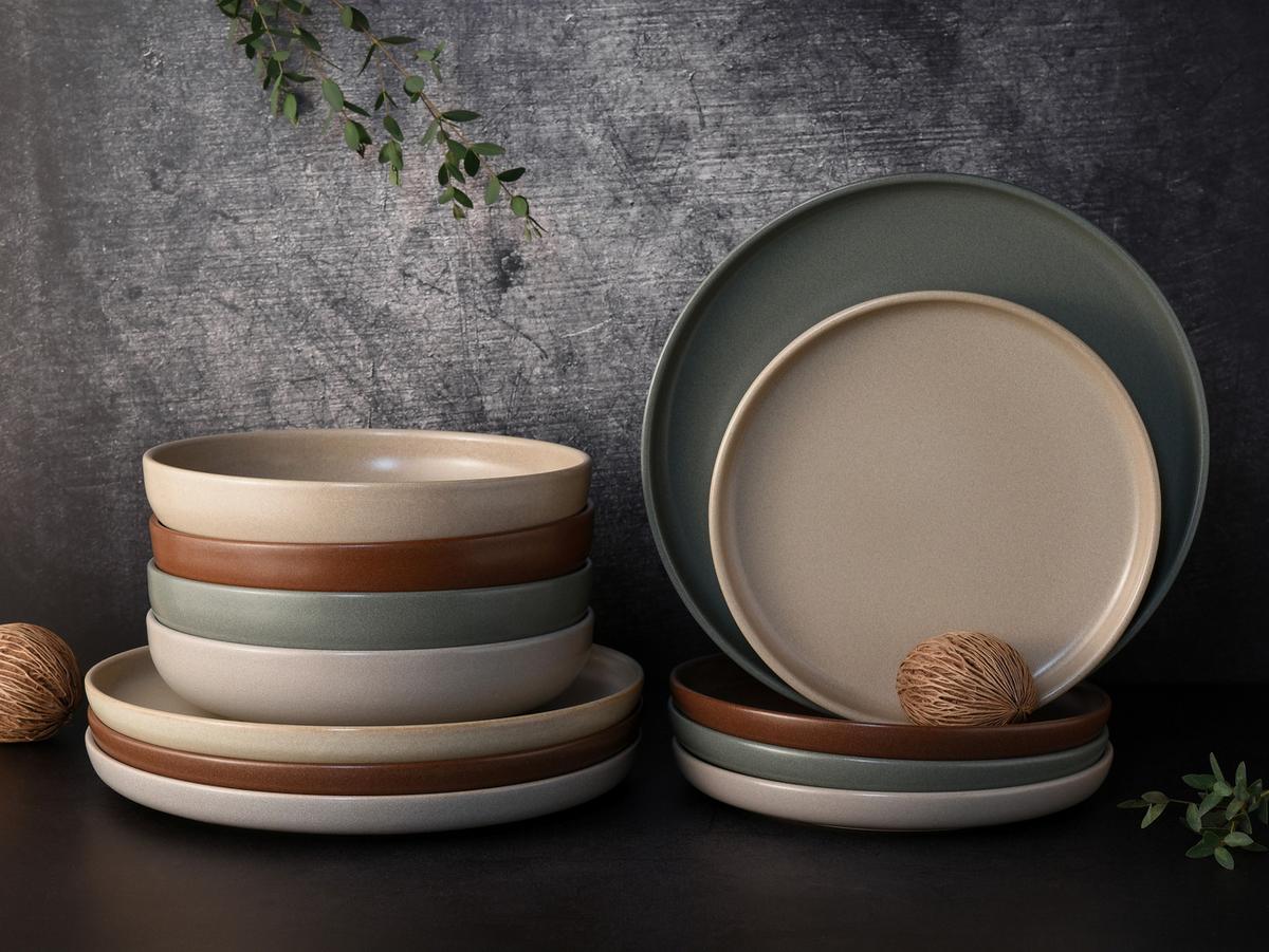 Kombiservice Uno Keramik 4 Personen Geschirr Set - Multicolor, MODERN, Keramik (40,5/37/49,5cm) - Creatable