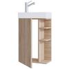 Waschtischkombi Lumia - Weiß/Sonoma Eiche, MODERN, Keramik/Holzwerkstoff (40cm) - MID.YOU