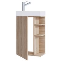 Waschtischkombi Lumia - Weiß/Sonoma Eiche, MODERN, Keramik/Holzwerkstoff (40cm) - MID.YOU