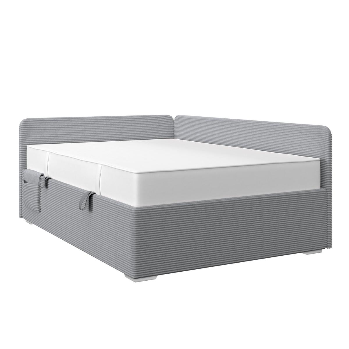 Kárpitozott Ágy Remi 120/200cm - ezüstszínű, Modern, textil/fa (120/200cm)