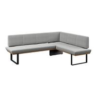 Eckbank Tristan Webstoff hellgrau, S:245x175cm - Hellgrau/Schwarz, MODERN, Holz/Textil (245/175cm) - James Wood