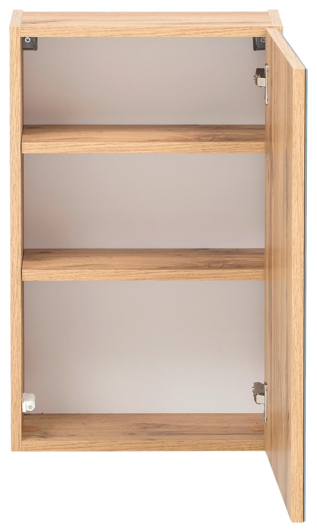 Badmöbel-Set 6--Teilig. inkl. LED Helsinki, Grau/Eiche - Eichefarben/Weiß, KONVENTIONELL, Glas/Holzwerkstoff (160cm) - Held