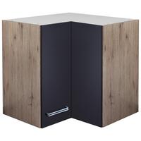 ROHOVÁ HORNÍ SKŘÍŇKA MILANO - barvy dubu/barvy nerez oceli, Moderní, kov/kompozitní dřevo (60/54/60cm)