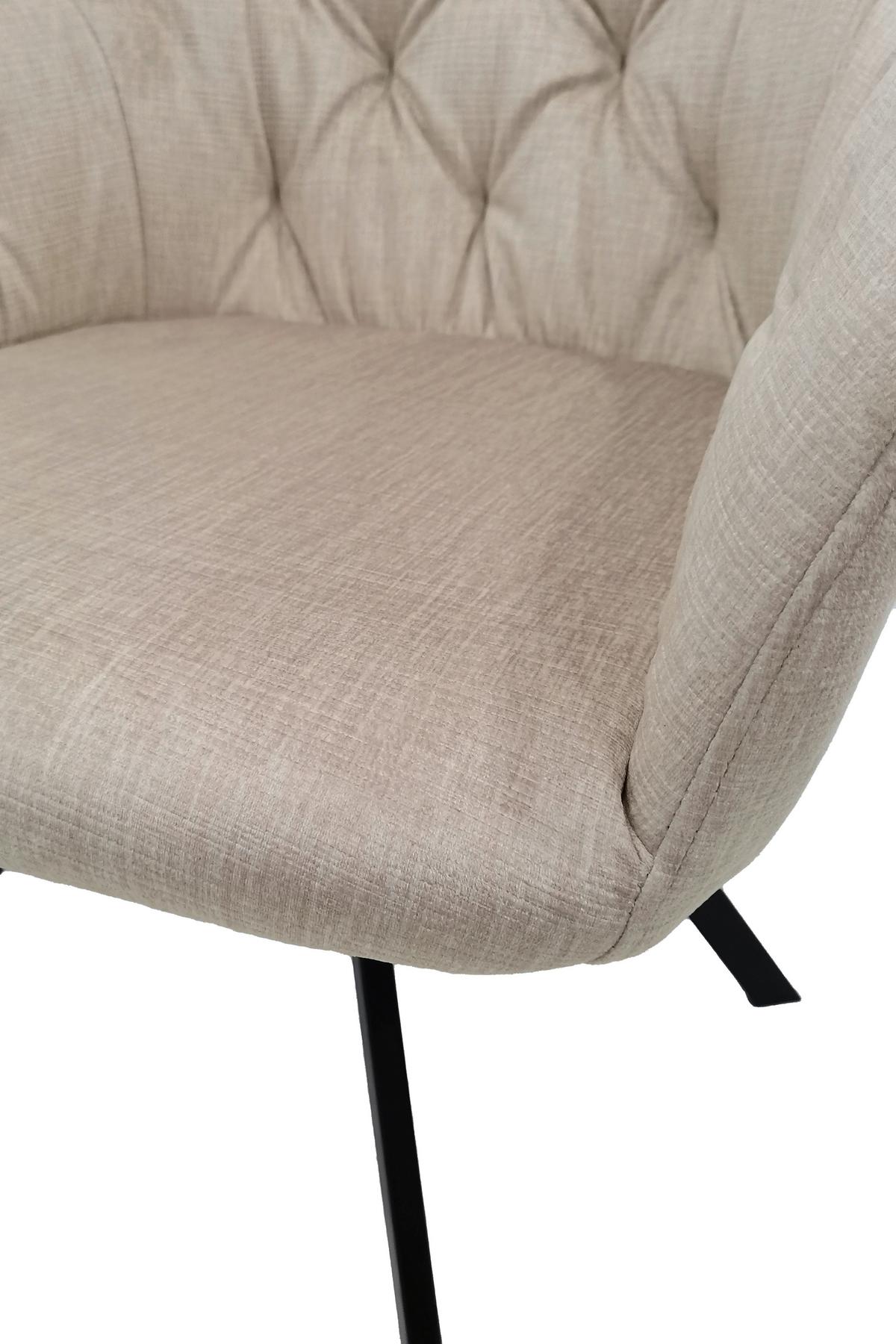 SADA ŽIDLÍ S PODRUČKAMI GEORGIA - černá/béžová, Moderní, kov/textil (57/85/62cm) - MID.YOU