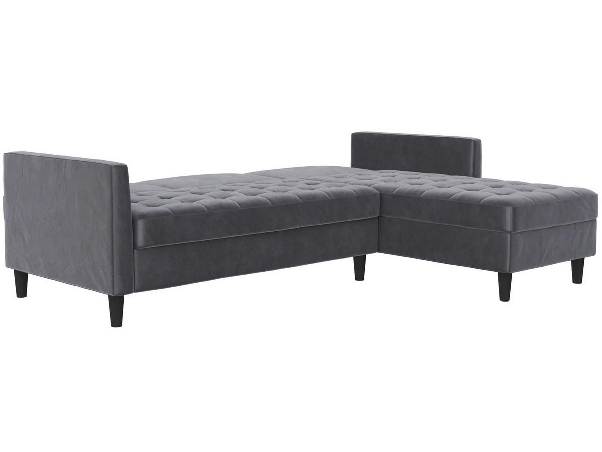 Ecksofa Palermo Anthrazit, mit Stauraum - Anthrazit/Schwarz, Basics, Textil (213/154cm) - Livetastic