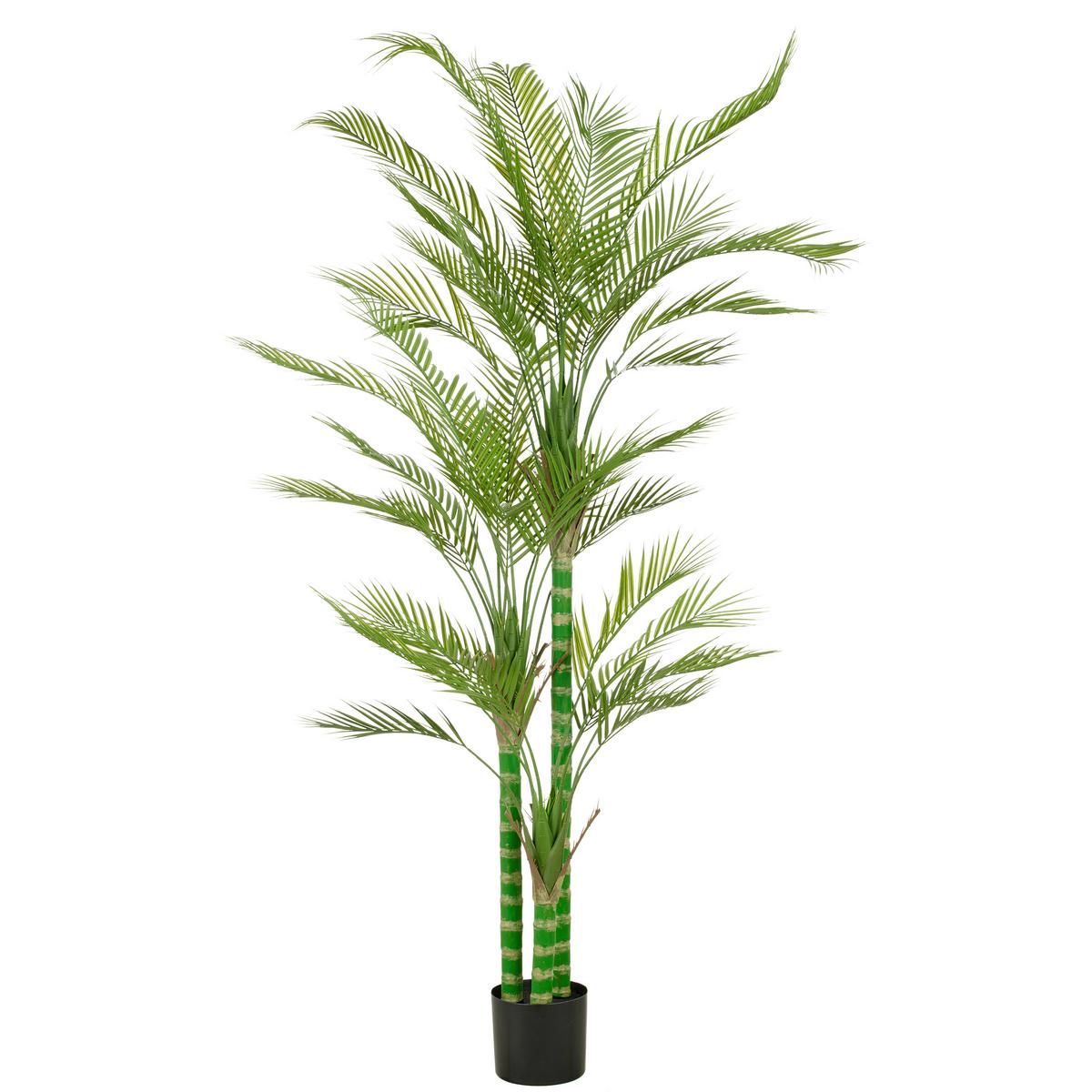 Kunstpflanze Arecapalme Kunststoff, Grün, H: 180 cm - Schwarz/Grün, Basics, Kunststoff (180cm) - P & B