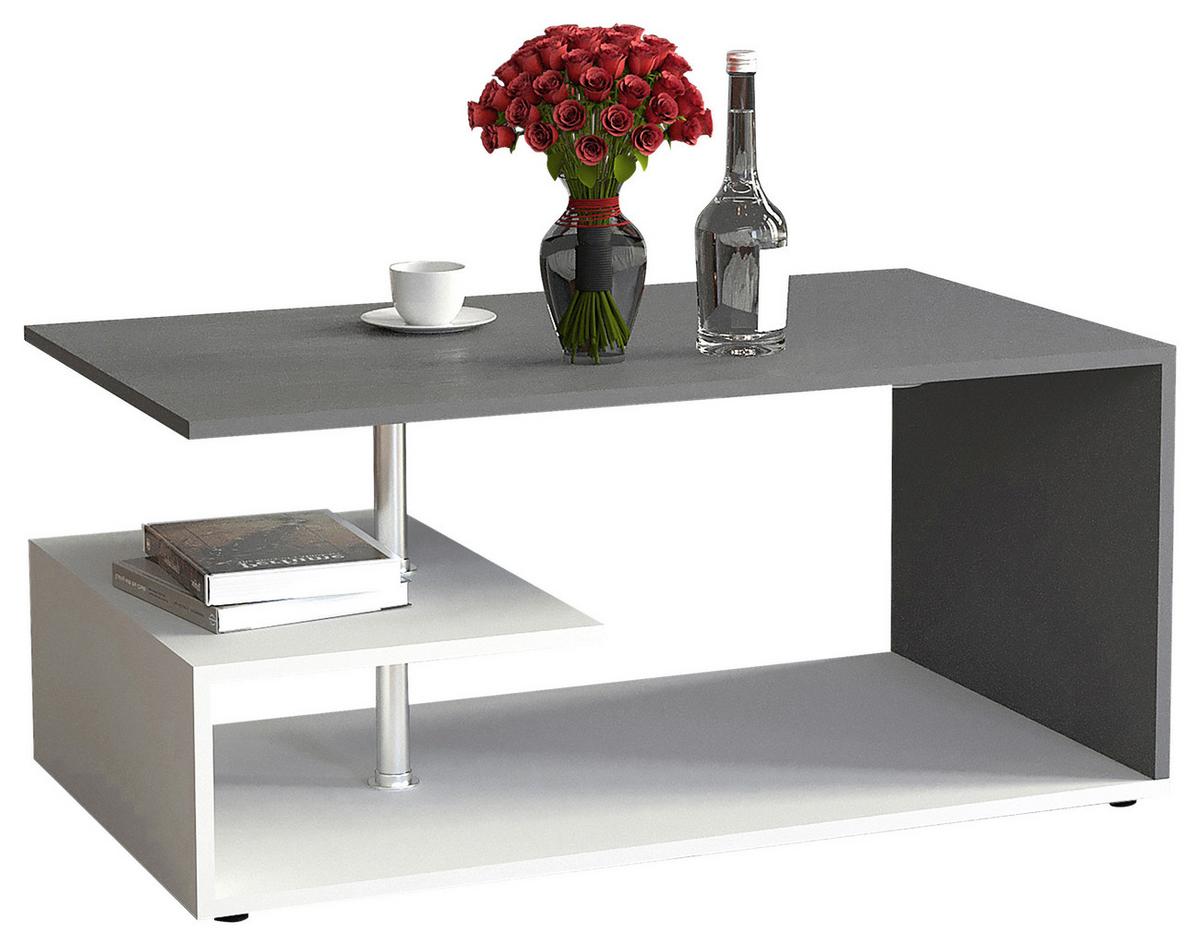 Couchtisch Maliso Anthrazit Weiß - Anthrazit/Schwarz, Design, Holzwerkstoff/Kunststoff (91/53/42cm) - MID.YOU