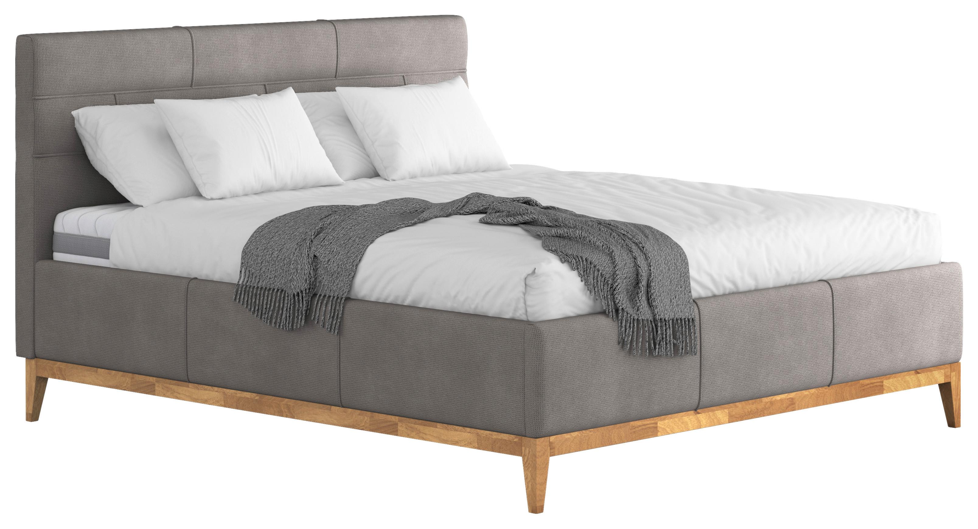 Polsterbett Mit Bettkasten Jupiter 160x200 Cm Grau - Eichefarben/Anthrazit, MODERN, Holz/Holzwerkstoff (160/200cm) - MID.YOU