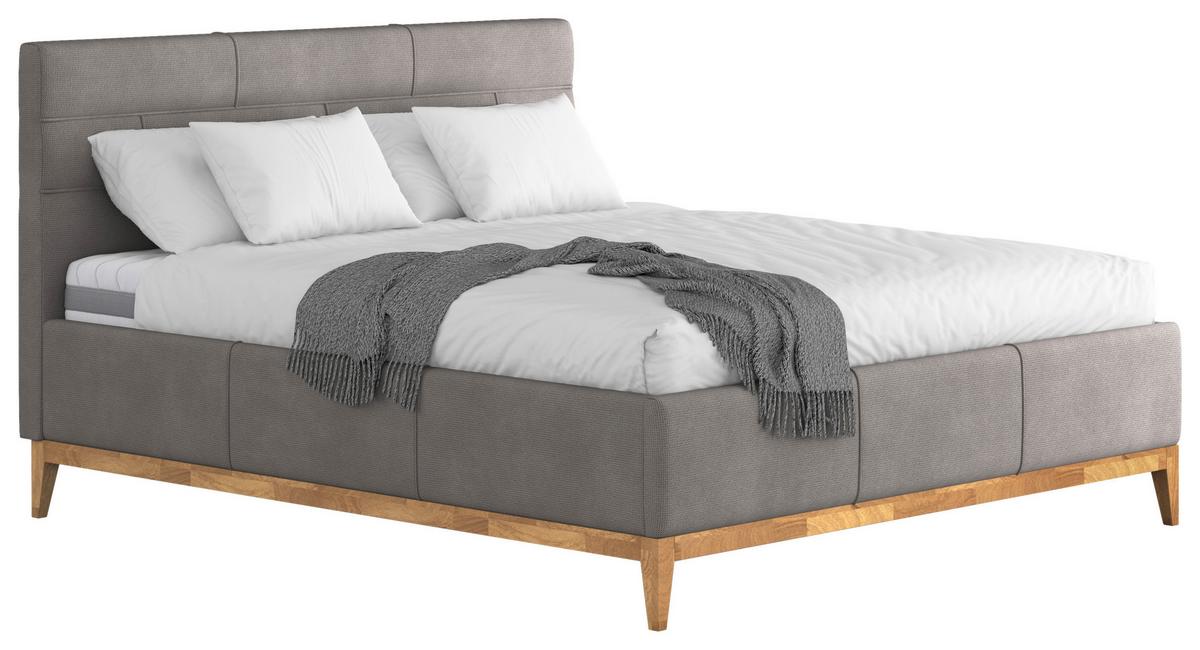 Polsterbett mit Bettkasten Jupiter 160x200 cm Grau - Eichefarben/Anthrazit, MODERN, Holz/Holzwerkstoff (160/200cm) - MID.YOU
