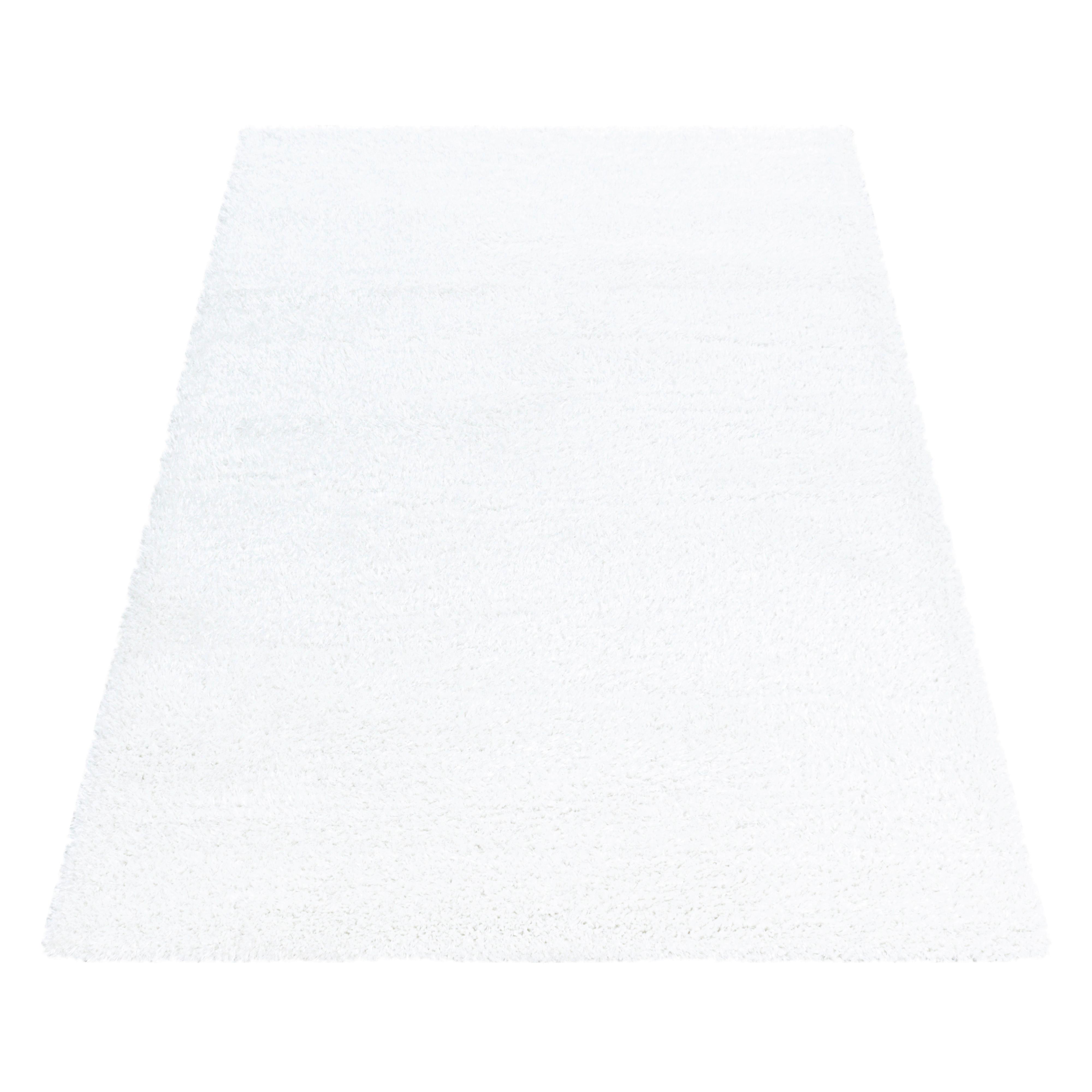 Hochflor Teppich Weiß Brilliant 160x230 cm - Weiß, Basics, Textil (160/230cm)
