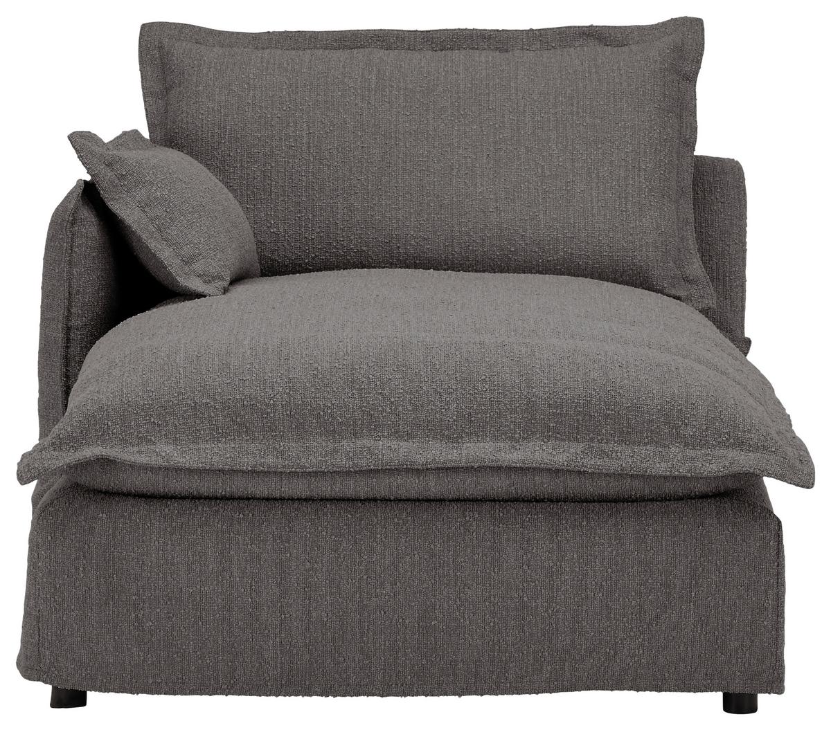 Ecksofa Toscana - Schwarz/Grau, Trend, Textil (165/295cm) - Livetastic
