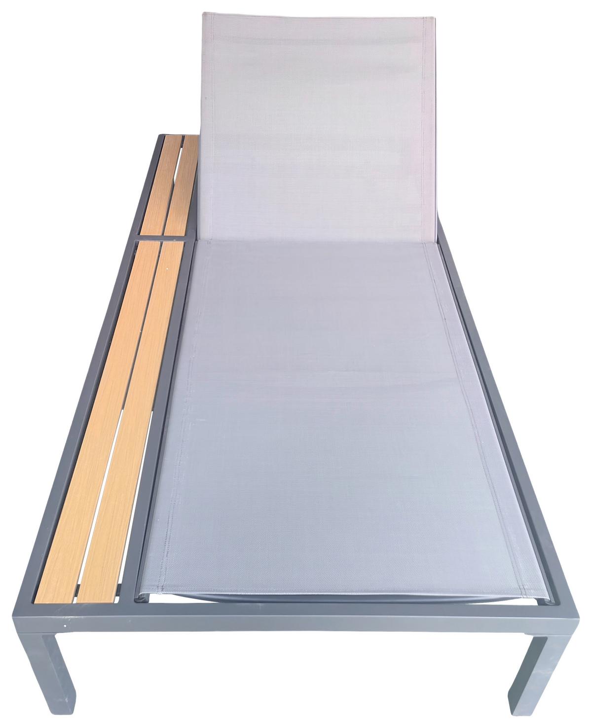 Sonnenliege Valentina - Anthrazit/Grau, MODERN, Kunststoff/Metall (94/35,5/198cm) - Beldano