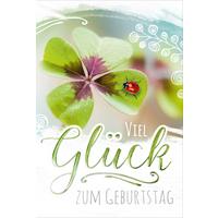 Billett Geburtstag Klee - Multicolor, Basics, Papier/Kunststoff (12/18/2cm)