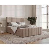 BOXBETT Lila Cappuccino 160x200cm - Schwarz/Cappuccino, MODERN, Holz/Kunststoff (160/200cm) - MID.YOU