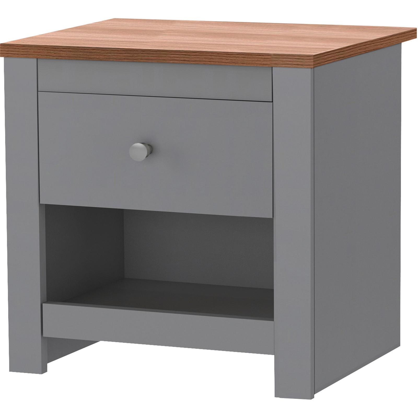 Nachttisch Emerald Grau B: 45 Cm - Naturfarben/Grau, Design, Holzwerkstoff/Metall (45/46/35cm) - MID.YOU