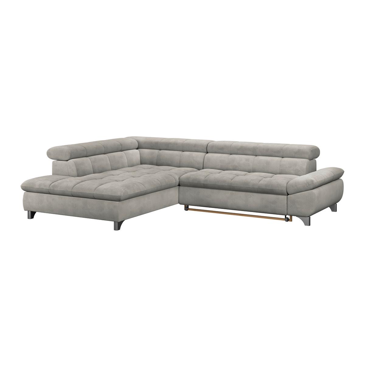 Ecksofa Gemini Dunkelgrau, B: 234cm - Taupe/Chromfarben, KONVENTIONELL, Textil (234/312cm)