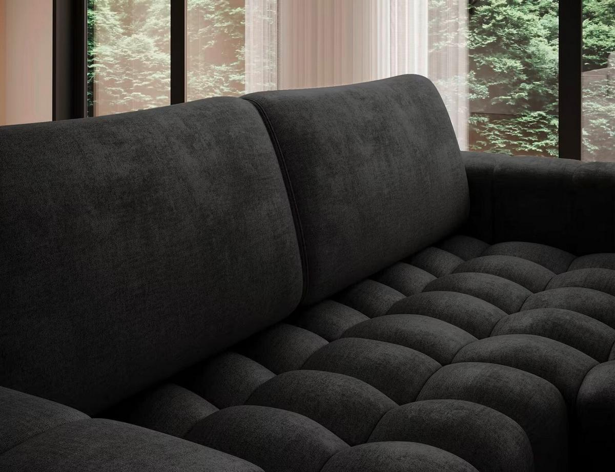 Ecksofa Bonett Anthrazit S: 250x175 Cm - Anthrazit/Schwarz, Design, Textil (250/175cm) - MID.YOU