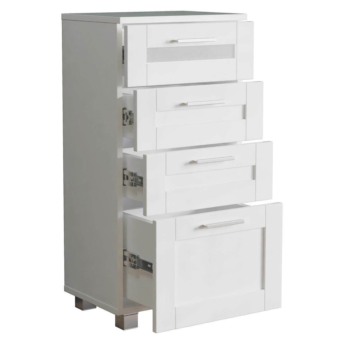 MIDISCHRANK Nilari Weiß B: 38cm - Weiß/Grau, Trend, Glas/Holzwerkstoff (38/76/28cm) - MID.YOU