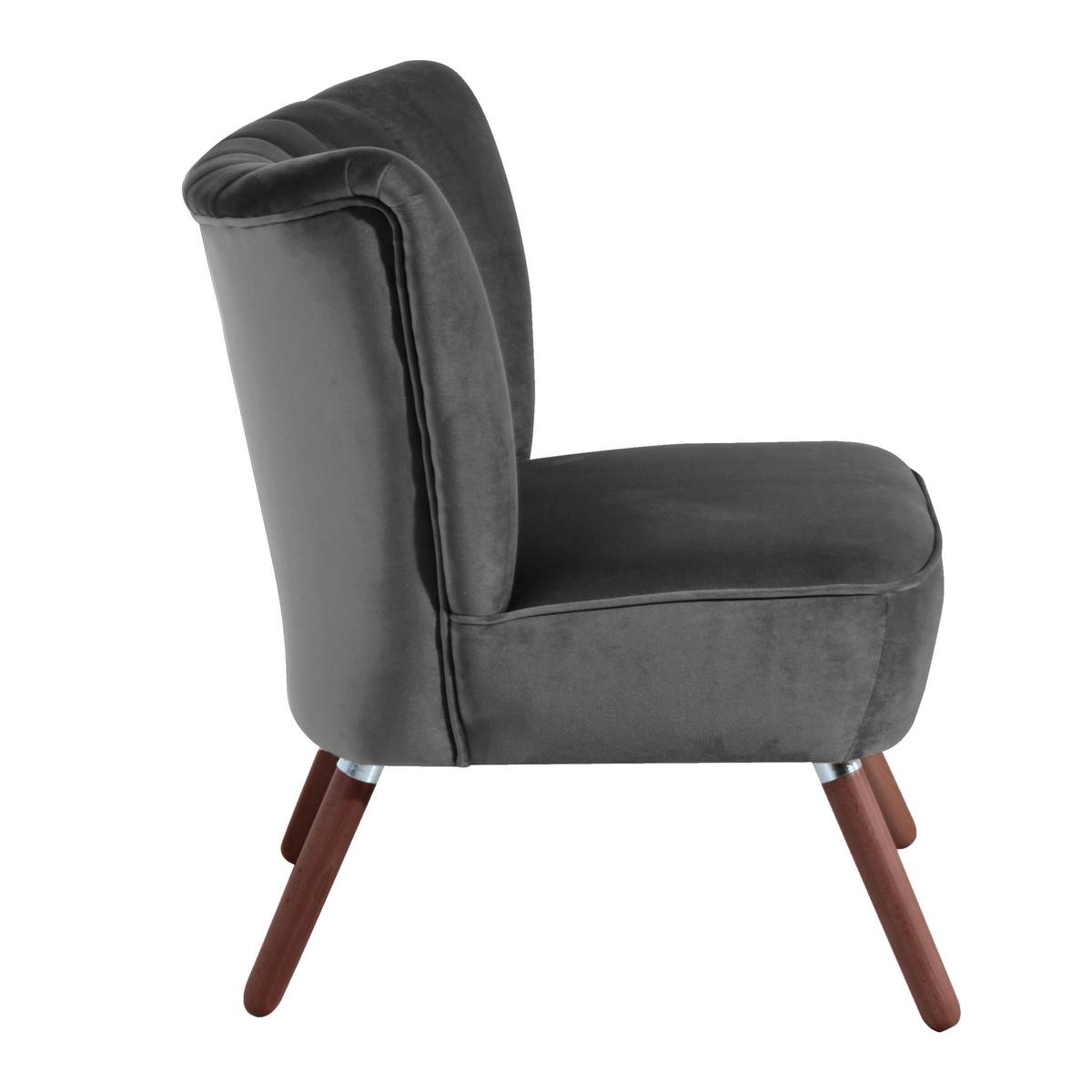 Polsterstuhl Alessandro Anthrazit, Holz-Beine - Anthrazit/Nussbaumfarben, Design, Textil (70/80/66cm) - Max Winzer