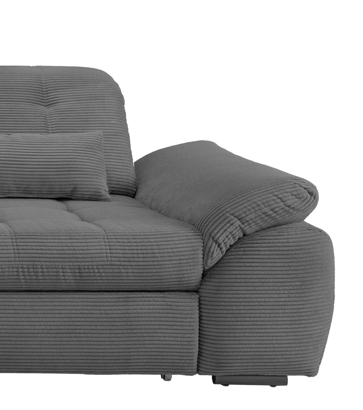Ecksofa mit Schlaffunktion & Bettkasten Rigatti Grau - Schwarz/Grau, MODERN, Textil (184/314cm) - Livetastic