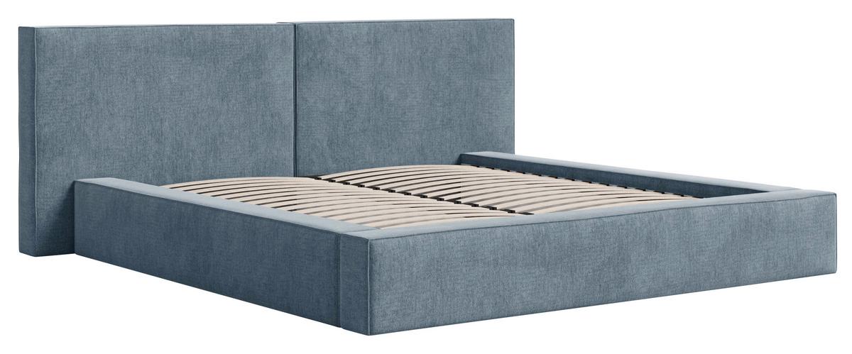 POLSTERBETT Jasmine Blau 140x200cm - Blau/Schwarz, MODERN, Holz/Metall (140/200cm) - MID.YOU