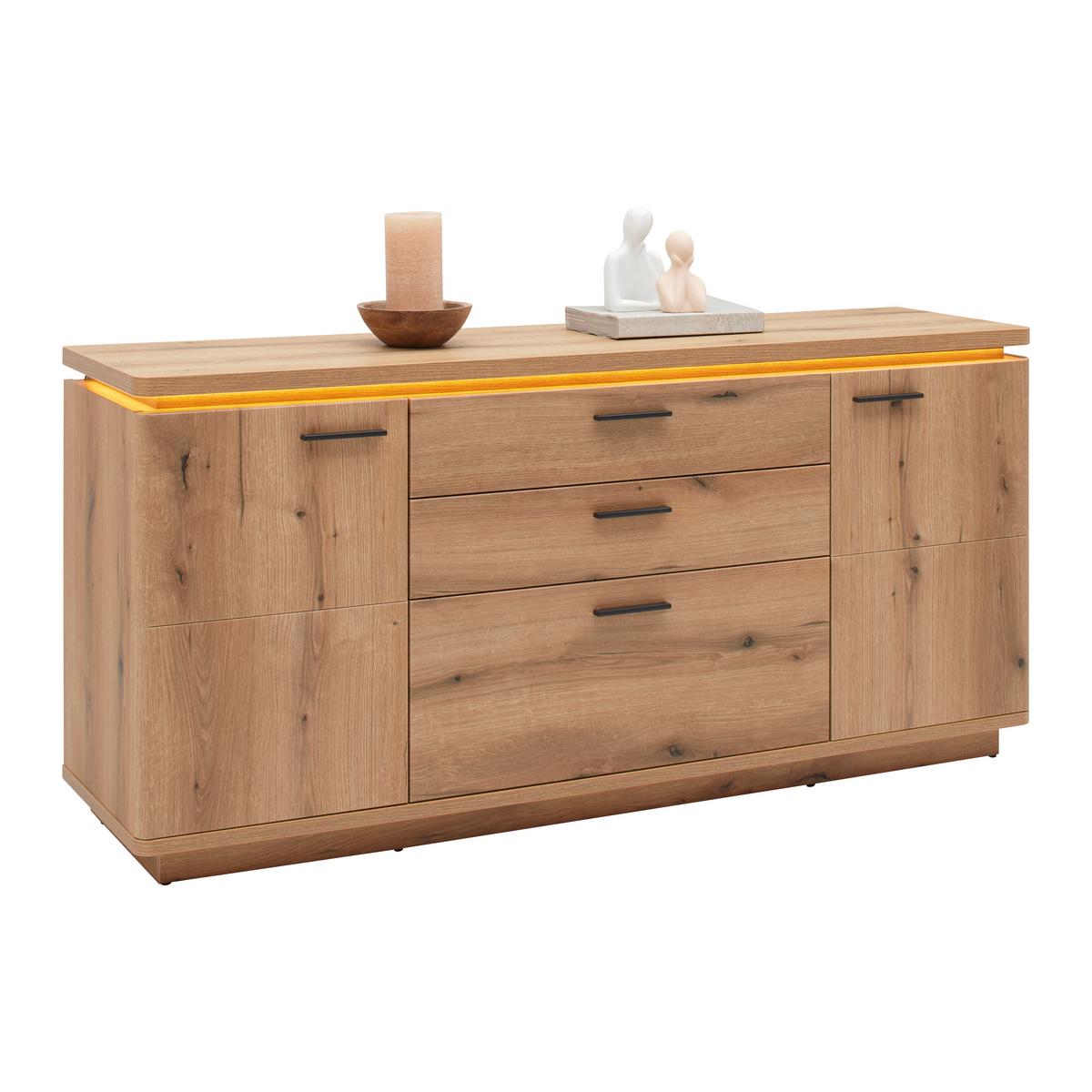 ŠIROKÁ KOMODA ALAMEDA -EXKLUSIV- - farba duba/antracitová, Modern, kov/kompozitné drevo (170/81/44cm) - Mömax