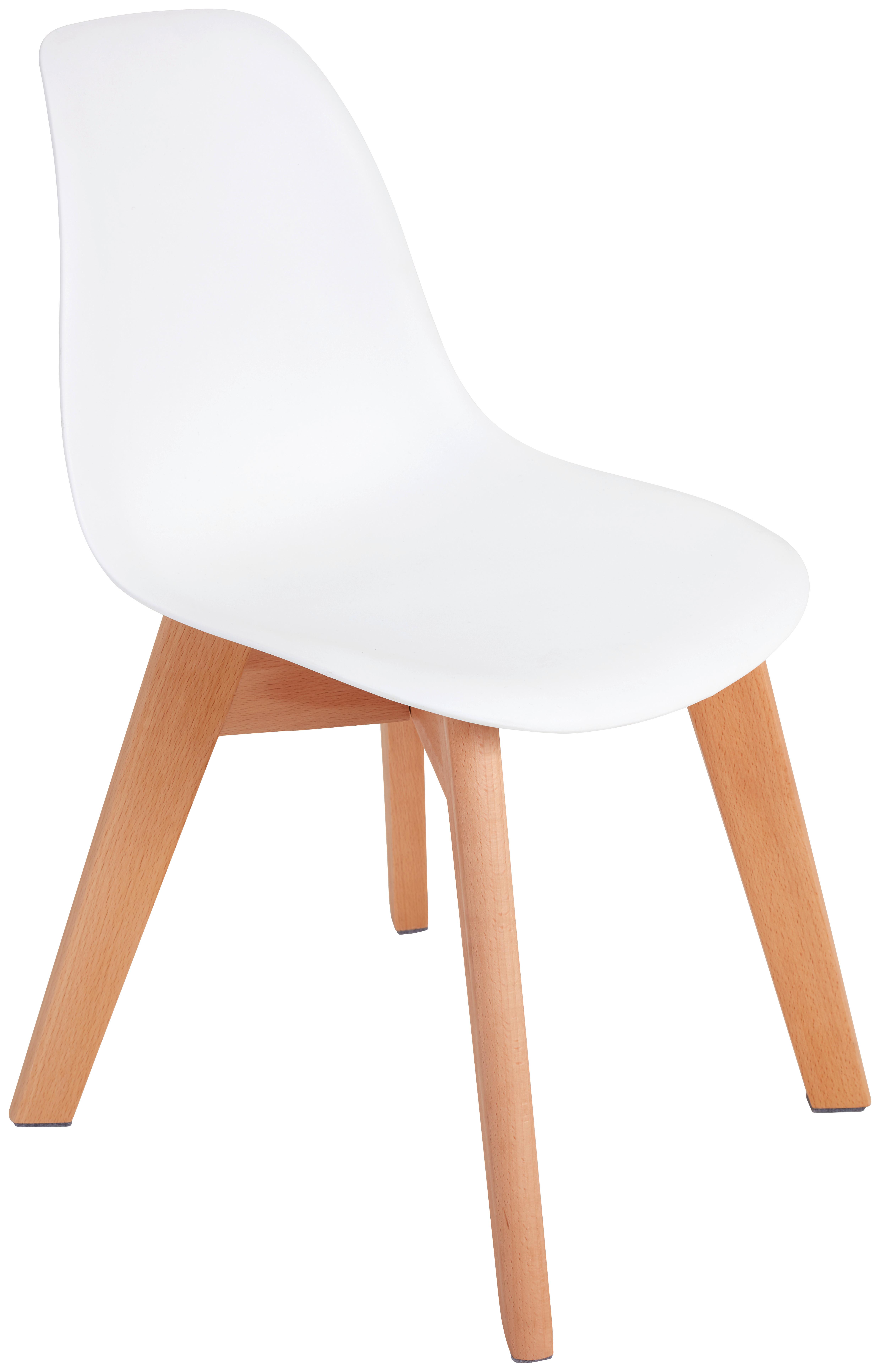 Kinderstuhl Bambino Kunststoff/Holz Weiß