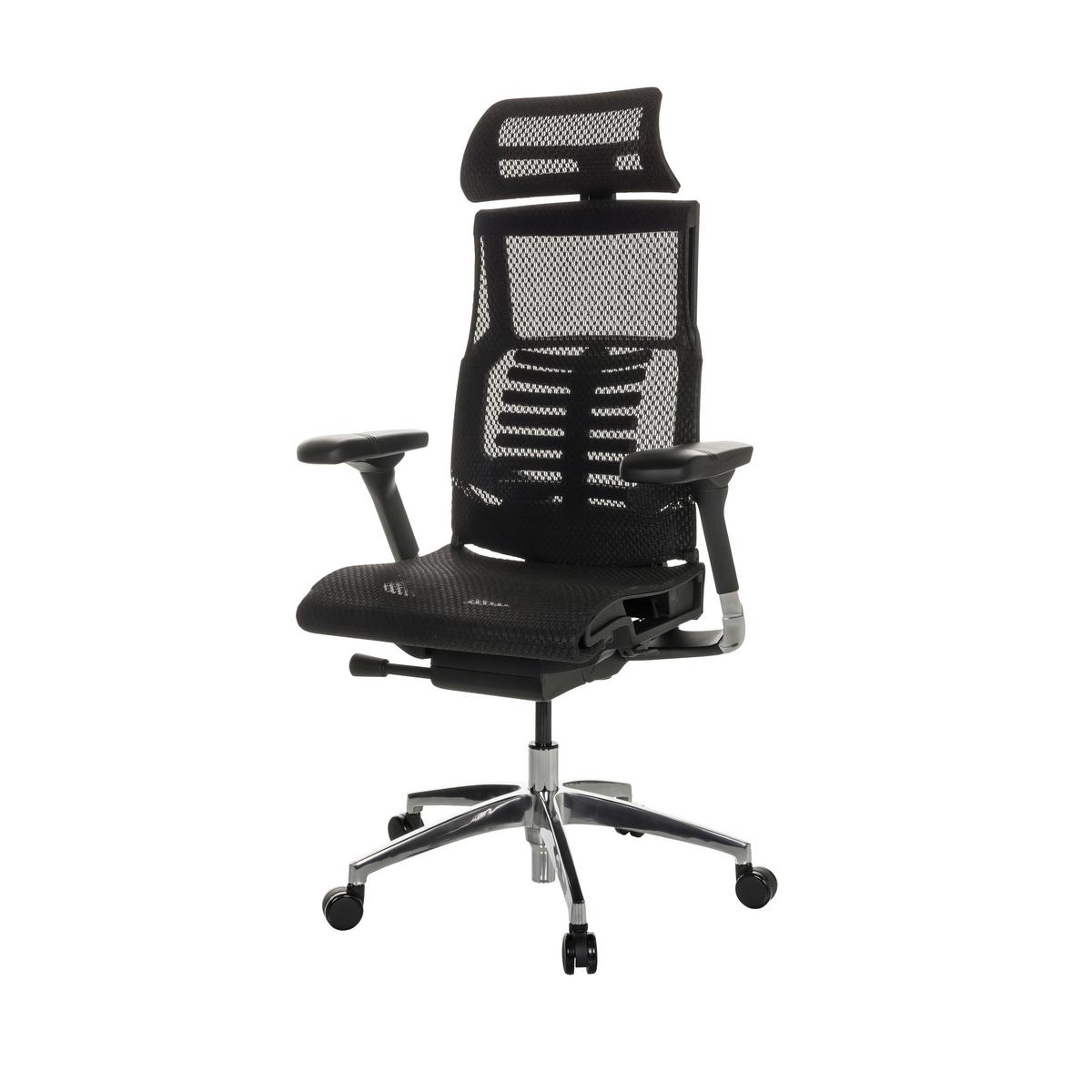 Drehstuhl Dynafit II - Silberfarben/Schwarz, Basics, Kunststoff/Textil (67/119-135/60cm) - MID.YOU