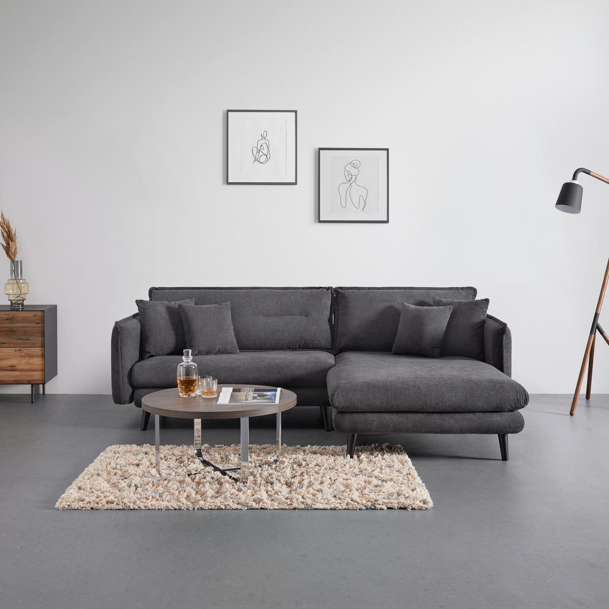Sedací souprava DAJANA, tmavě šedá - černá/tmavě šedá, Moderní, dřevo/textil (251/102/173cm) - P & B