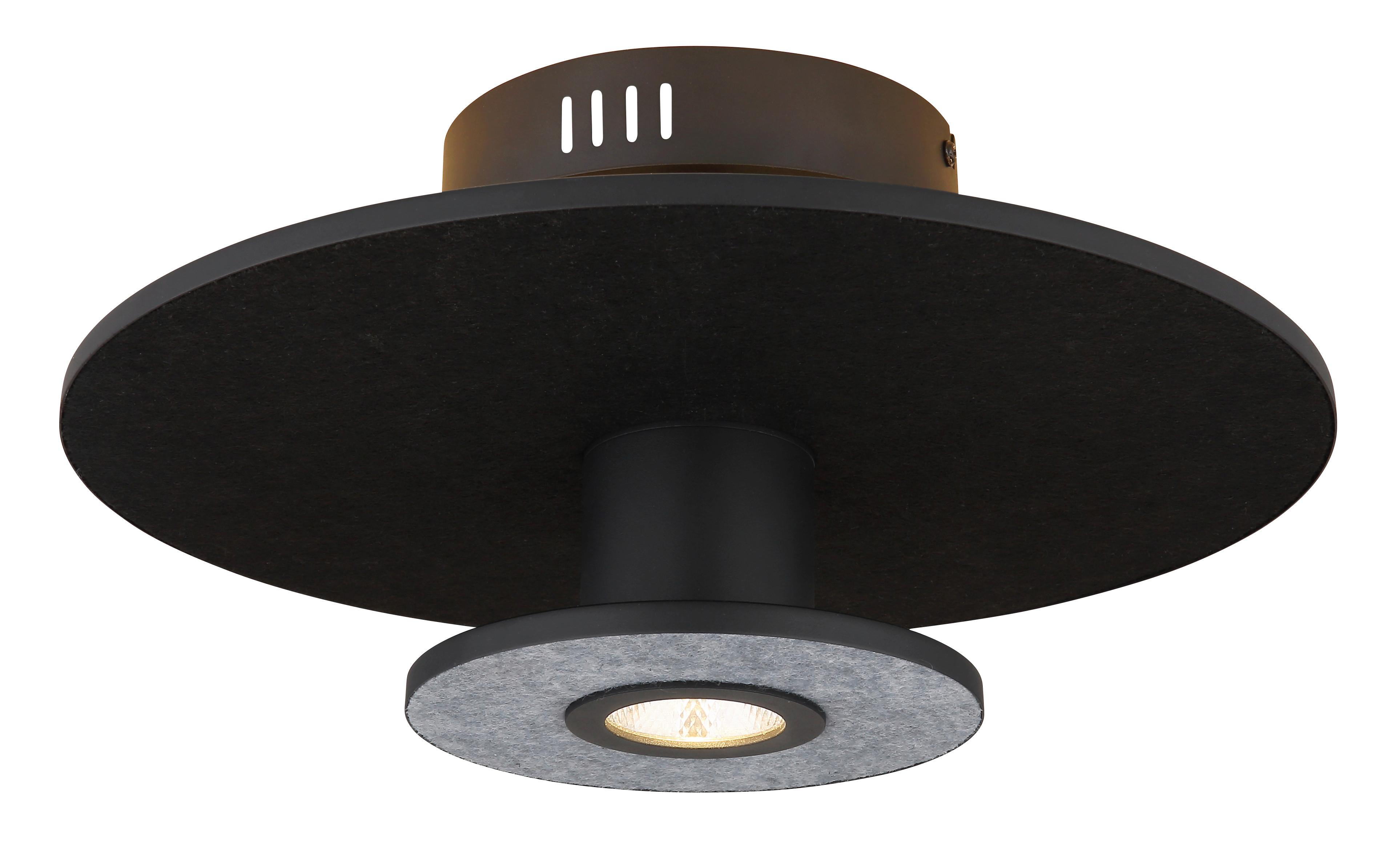 LED-Deckenleuchte 15647sd - Schwarz, Basics, Kunststoff/Textil (38/18cm) - Globo