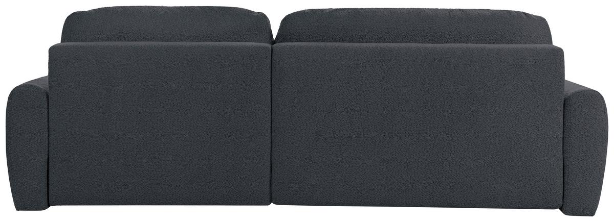 Ecksofa Luna New Boucle Grau, S: 260x161cm - Schwarz/Grau, Design, Textil (260/161cm) - Livetastic