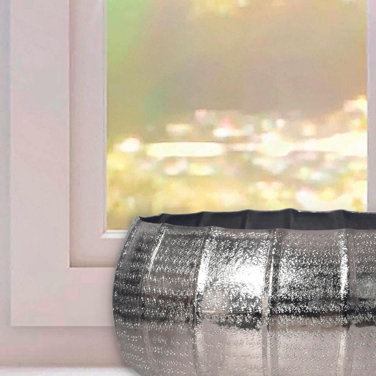 Dekovase 2er Set Silberfarben B: 39 cm - Silberfarben, Design, Metall (39/17/39cm) - Livetastic