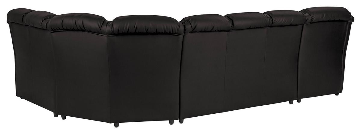 Wohnlandschaft Boston Schwarz Lederlook - Schwarz, KONVENTIONELL, Textil (165/333/216cm) - Livetastic