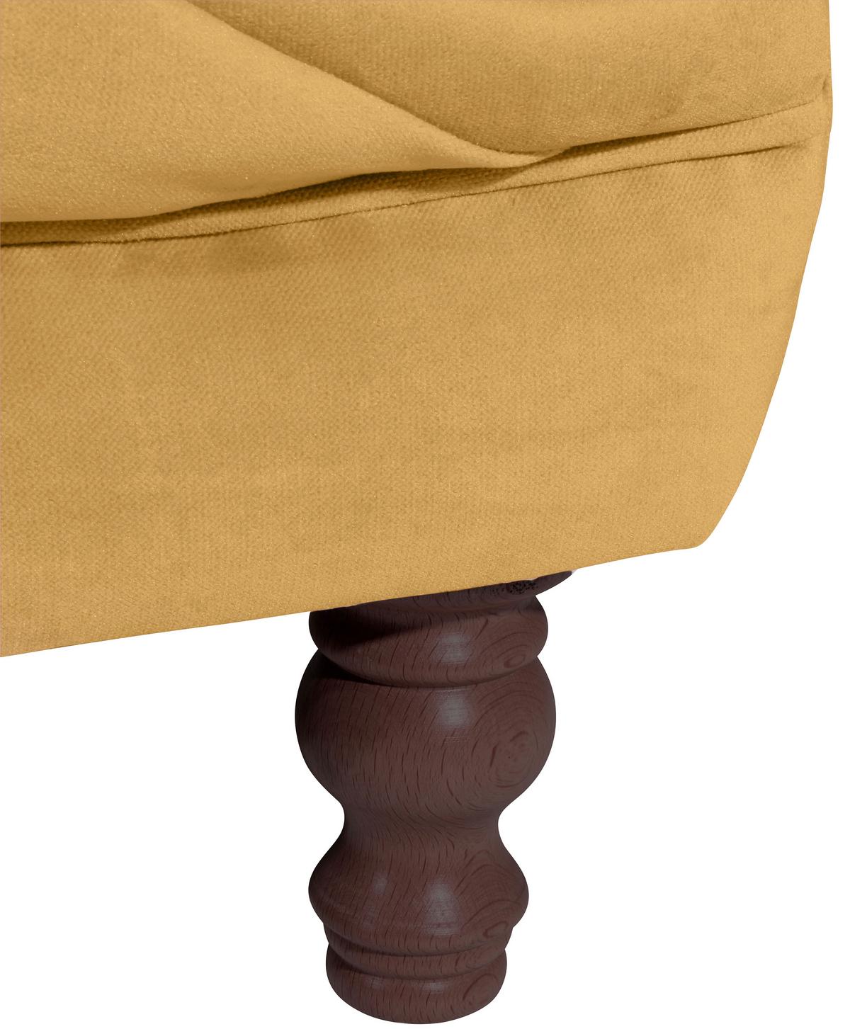 CHESTERFIELD-SOFA IVETTE - Gelb/Nussbaumfarben, Design, Textil (200/80/100cm) - Max Winzer