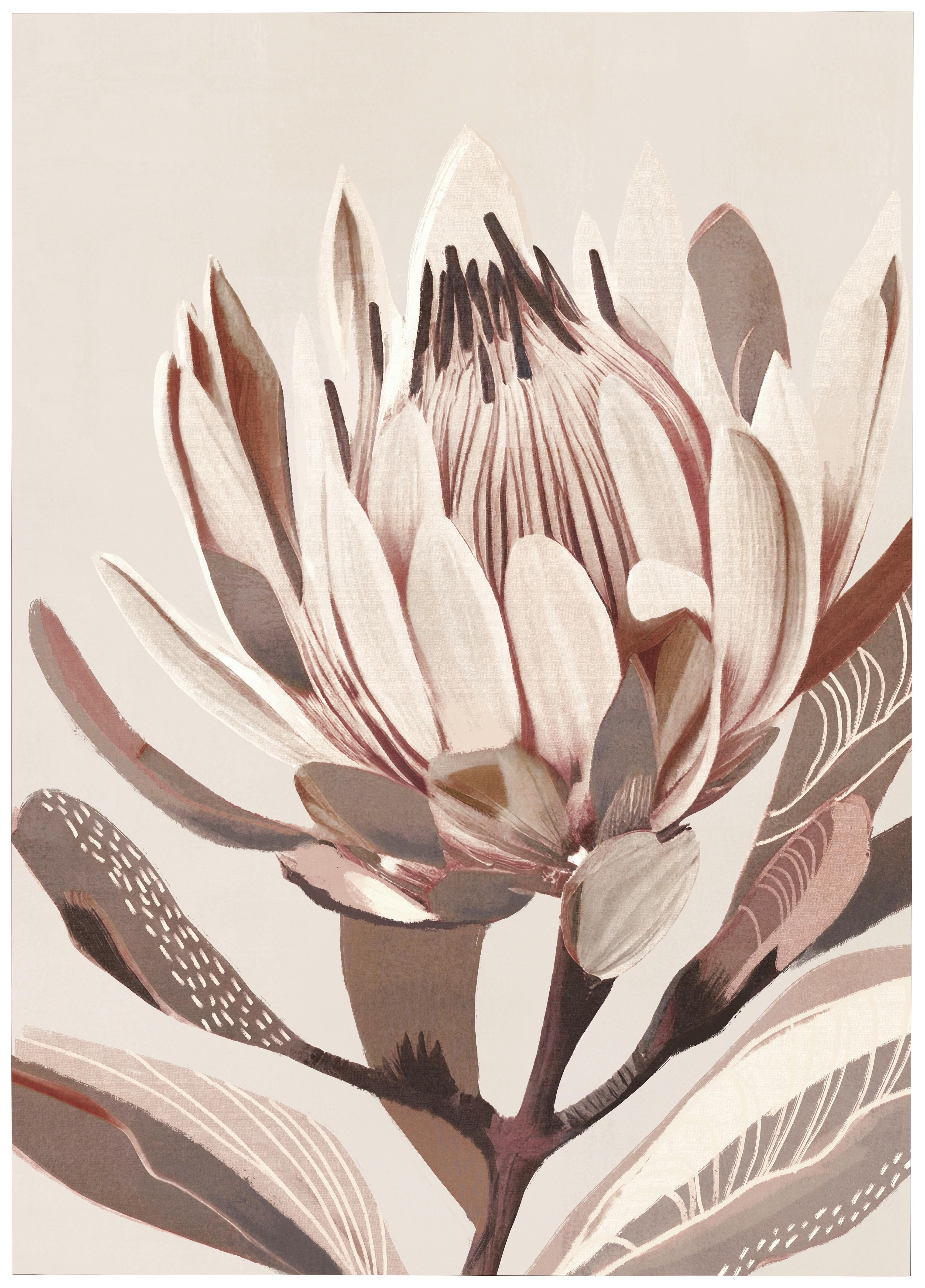 Obraz na plátně Denise 100/140cm - přírodní barvy/béžová, Moderní, dřevo/textil (100/140cm) - Premium Living