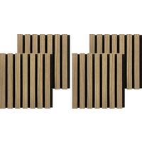 Akustikpaneel 4er Pkg. Lina - Walnussfarben, Trend, Holz/Kunststoff (52/52/2,1cm) - Luca Bessoni
