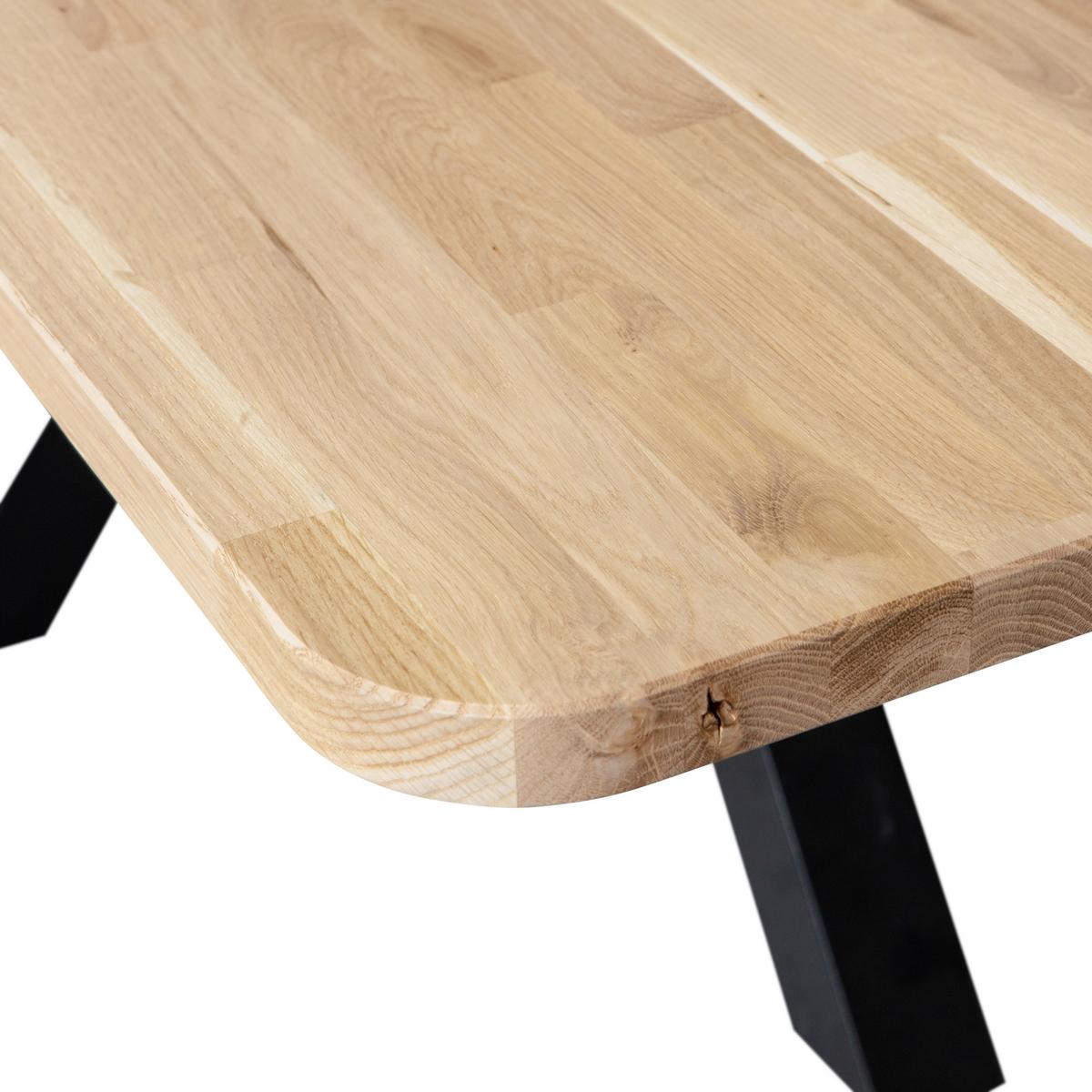 Esstisch Tablo Naturfarben/Schwarz L: 240cm - Schwarz/Naturfarben, MODERN, Holz/Metall (240/100/77cm) - Livetastic