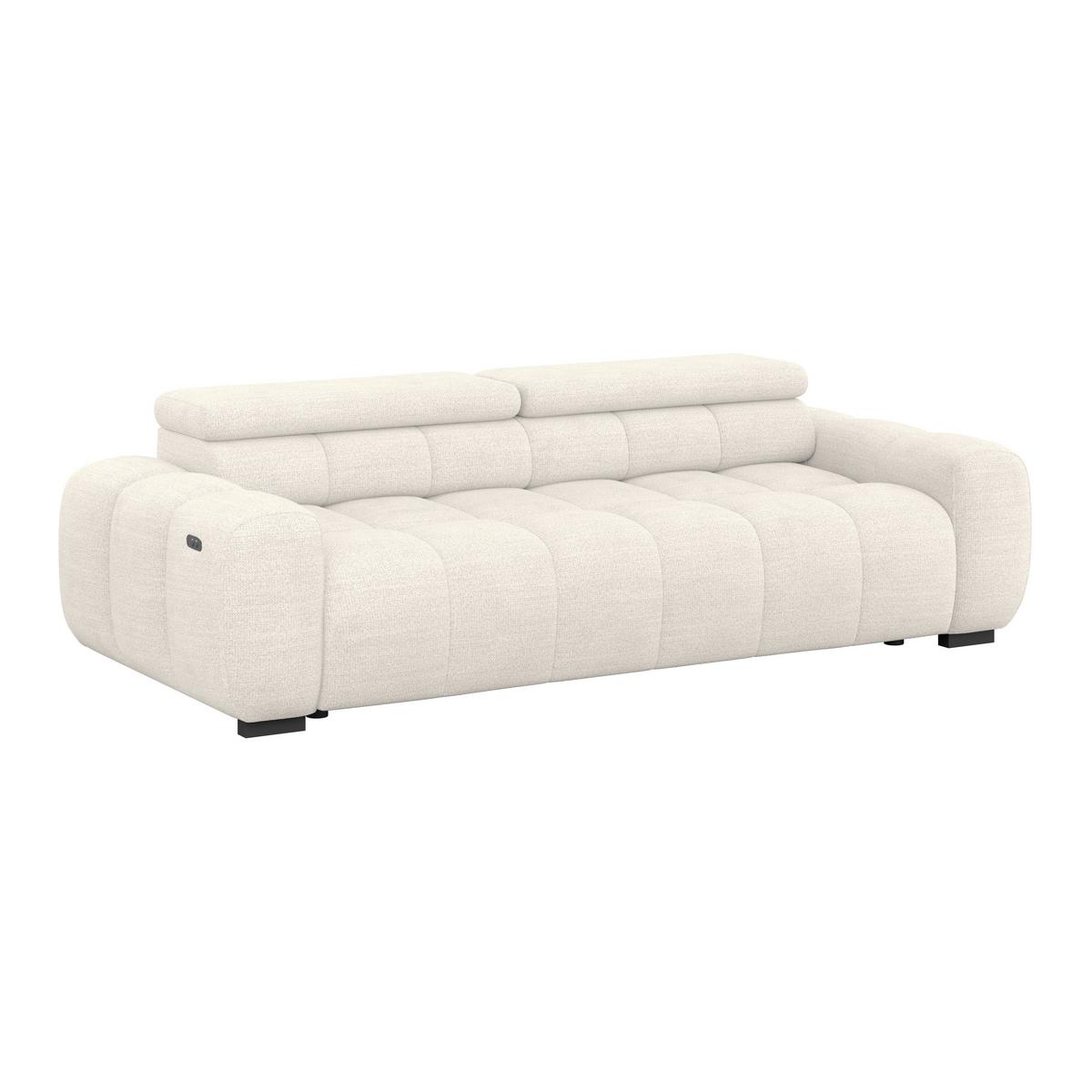 Big Sofa Bull Webstoff greige, B: 248 cm - Greige/Schwarz, Design, Textil (248/77-97/108cm) - Luca Bessoni