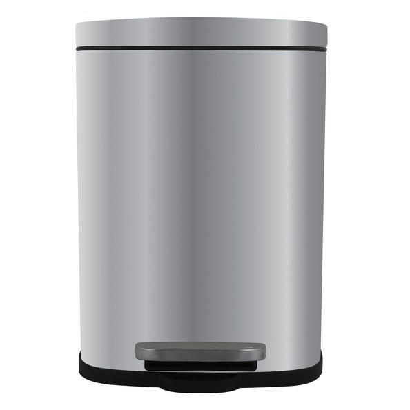 Treteimer Akira 5l Silberfarben Metall Lxbxh: 21,4x17,6x30 Cm - Silberfarben/Schwarz, Basics, Kunststoff/Metall (21,4/17,6/30cm)