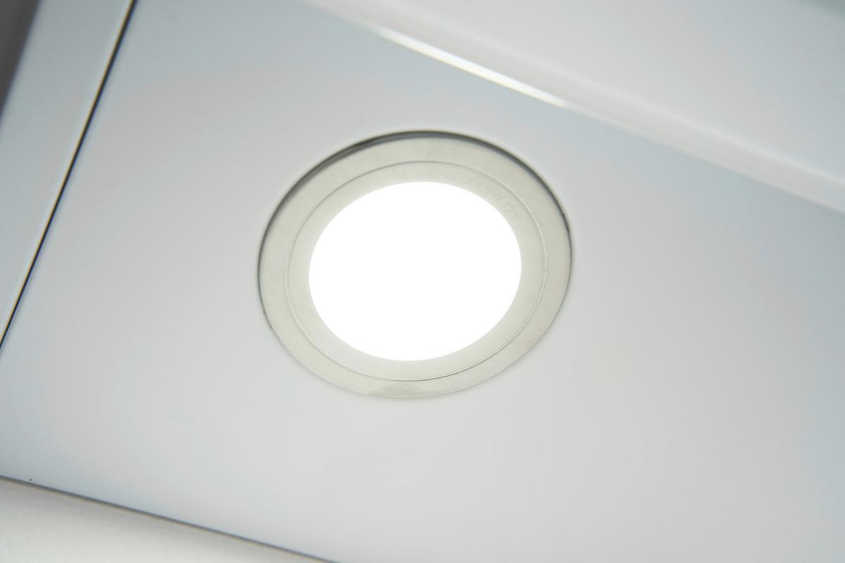 Kopffreihaube Respekta Nika Stahl/glas Weiß B: 89,5 Cm Led - Weiß, Trend, Glas/Metall (89,5/34,5-109,5/38,5cm) - Respekta