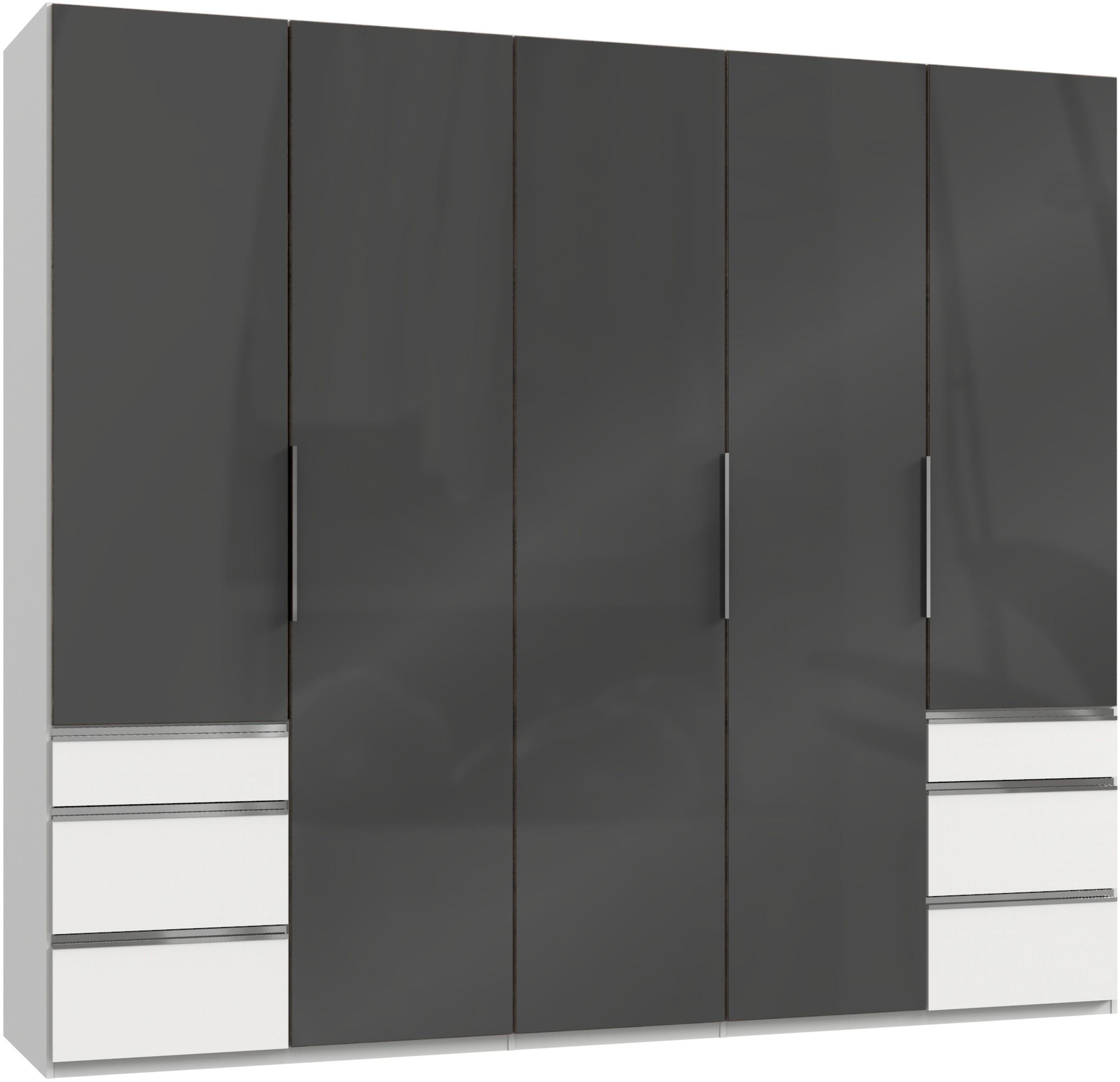 Drehtürenschrank 250cm Level, Grau/weiß - Weiß/Grau, MODERN, Glas/Holzwerkstoff (250/216/58cm) - MID.YOU