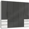Drehtürenschrank 250cm Level, Grau/weiß - Weiß/Grau, MODERN, Glas/Holzwerkstoff (250/216/58cm) - MID.YOU
