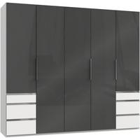 Drehtürenschrank 250cm Level, Grau/weiß - Weiß/Grau, MODERN, Glas/Holzwerkstoff (250/216/58cm) - MID.YOU