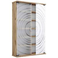 CD-Regal Tilano Honigeiche Dekor - Honigeiche, Design, Glas/Holzwerkstoff (60/92/18cm) - MID.YOU