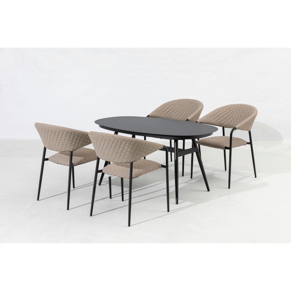 Stapelsessel Puro - Sandfarben/Anthrazit, MODERN, Textil/Metall (58/83/66cm) - Gardenson