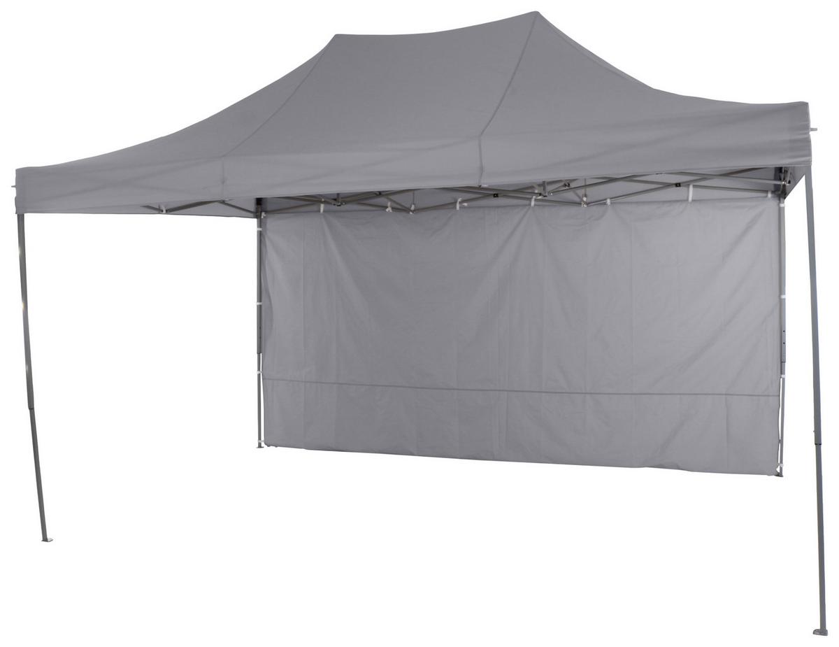 Pavillon L30550 450x300 cm Mit Seitenwände - Grau, KONVENTIONELL, Textil/Metall (450/330/300cm) - Siena Garden