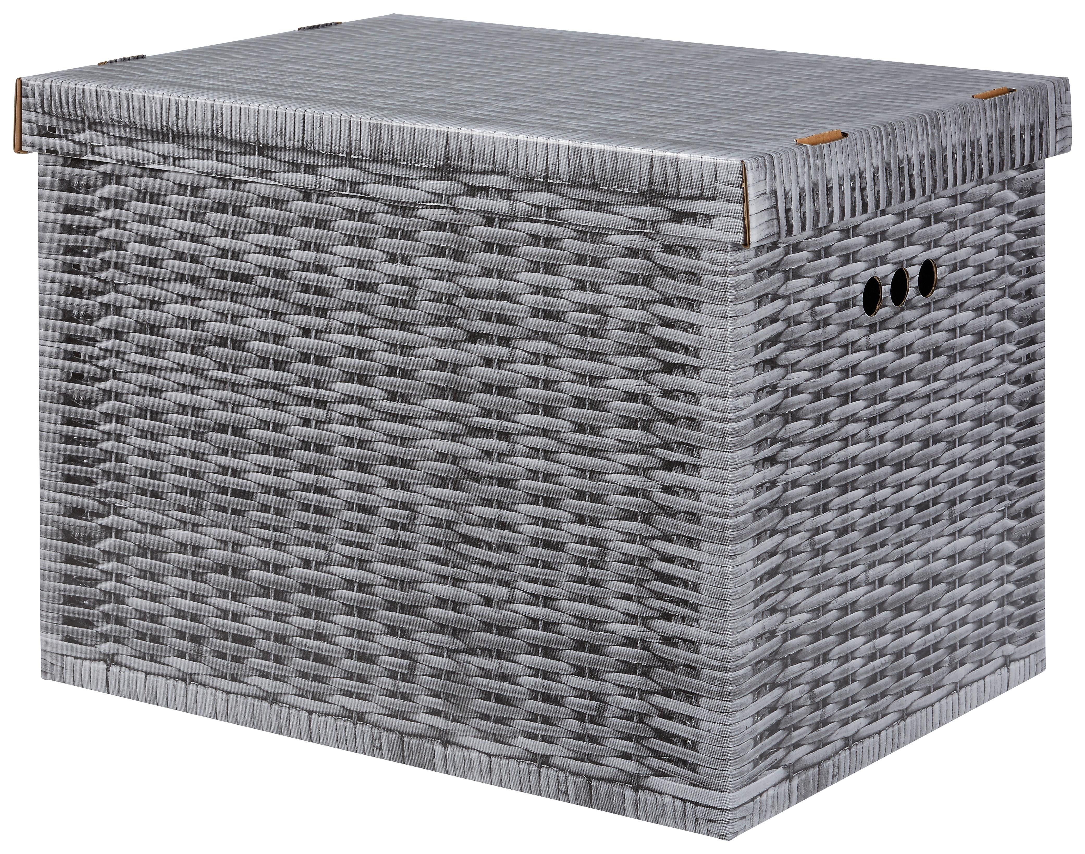 Box s víkem Jimmy, 44,3/33,5/32,5cm - šedá, karton (44,3/33,5/32,5cm) - Mömax