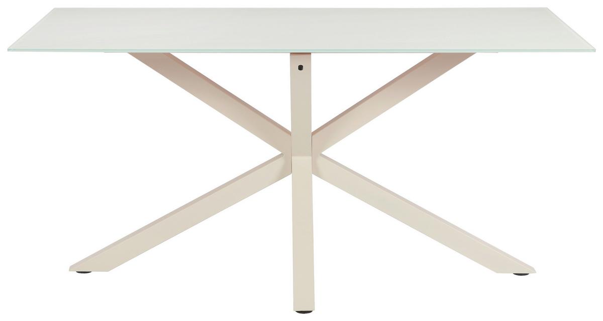 Esstisch Vanda Kaschmir L: 160 cm - Kaschmir, MODERN, Glas/Metall (160/90/75,5cm) - P & B