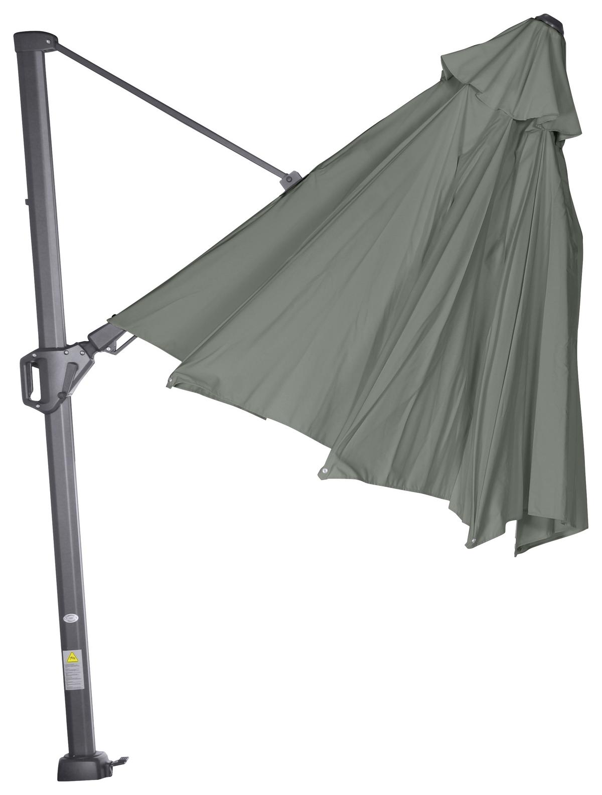 Ampelschirm Sunset N+ Ø 350 H: 252 cm Anthrazit/Olivgrün - Anthrazit/Olivgrün, KONVENTIONELL, Textil/Metall (350/350cm) - Siena Garden